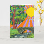 河川林野の風景アート カード (黄色い花)