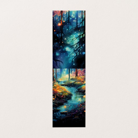 河川森林折り畳みブックマーカー 名刺 (外部フラット)