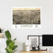 河川秋、WIパノラママップ – 1880 ポスター (ホームオフィス)