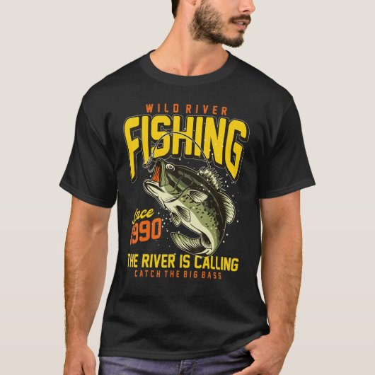 河川魚釣りあなたは魚釣りが近すぎる Tシャツ (正面)