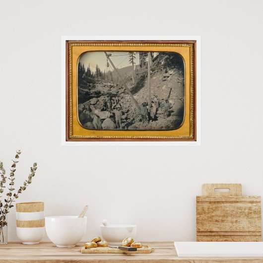 河床の鉱夫5人… (40064) ポスター (キッチン)