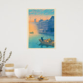 河瀬蓮井の大阪の道頓堀での朝 ポスター (キッチン)