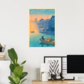 河瀬蓮井の大阪の道頓堀での朝 ポスター (ホームオフィス)