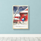 河瀬蓮井の雪上野清水堂版画 キャンバスプリント (インサイチュ (ウッドフロア))