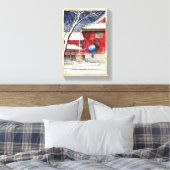 河瀬蓮井の雪上野清水堂版画 キャンバスプリント (インサイチュ (寝室))