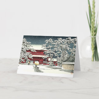 河瀬蓮井『雪の増上寺』川瀬 巴水 シーズンカード