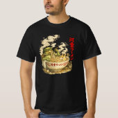 河童ラーメン風呂 - 妖怪のラーメンの精神 Tシャツ (正面)