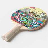 河童＆３ニャン＆鹿 卓球ラケット (正面アングル)