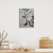 河鍋暁斎が枝に鳥を歌う|過去記事 ポスター (キッチン)