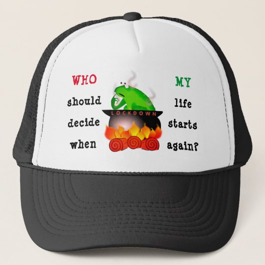 沸騰しているカエルのトラック帽 キャップ (正面)