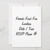 沸騰を始める招待状 招待状 (裏面)