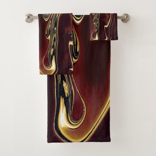 沸騰金ゴールドラバマウンテンレッド金ゴールドブルーらせん状 バスタオルセット (インサイチュ)