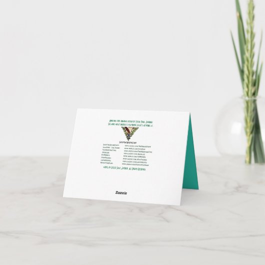 油および水のようにノートはありがとう(パーソナライズな) サンキューカード (裏面)