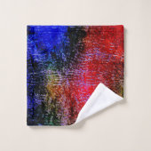 油で皮を剥いた赤と青の材絵を描料 バスタオルセット (ウォッシュタオル)