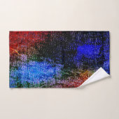 油で皮を剥いた赤と青の材絵を描料 バスタオルセット (ハンドタオル)