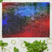 油で皮を剥いた青と赤の材絵を描料 キッチンタオル (折り畳み)