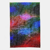 油で皮を剥いた青と赤の材絵を描料 キッチンタオル (縦)