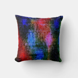 油で皮を剥いた青と赤の材絵を描料 クッション