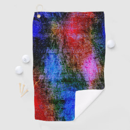 油で皮を剥いた青と赤の材絵を描料 ゴルフタオル