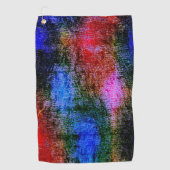 油で皮を剥いた青と赤の材絵を描料 ゴルフタオル (正面)