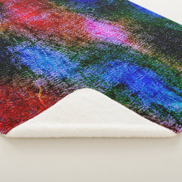 油で皮を剥いた青と赤の材絵を描料 シェルパブランケット