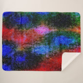 油で皮を剥いた青と赤の材絵を描料 シェルパブランケット (正面(横))