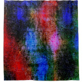 油で皮を剥いた青と赤の材絵を描料 シャワーカーテン (正面)