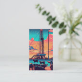 油とガス産業リグキャトルアメリカ国旗 名刺 (スタンド正面)