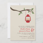 油のランタンの荒野のキャンプのリハーサルの夕食 招待状 (正面)