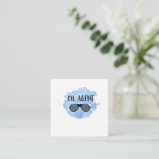 油の代理店 スクエア名刺 (スタンド正面)