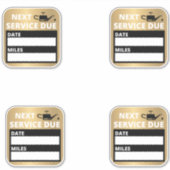 油の変更、次のサービス期限のアラーム シール (正面)