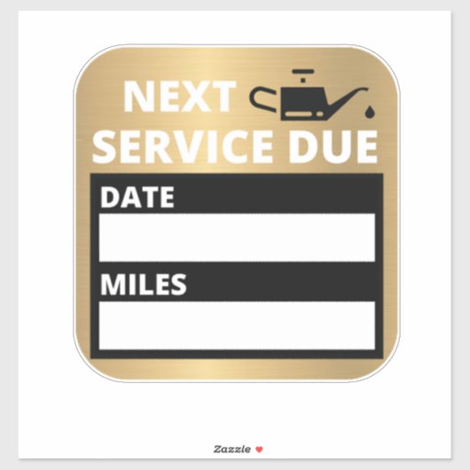 油の変更、次のサービス期限のアラーム シール (シート)