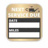 油の変更、次のサービス期限のアラーム シール (正面)