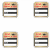 油の変更、次のサービス期限のアラーム シール (正面)