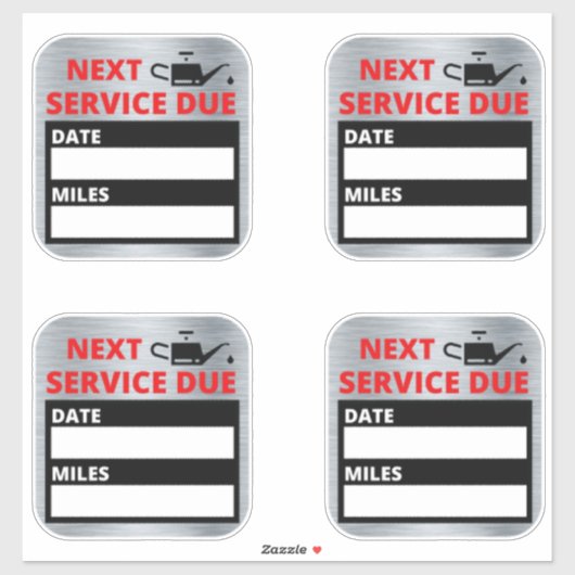 油の変更、次のサービス期限のアラーム シール (シート)