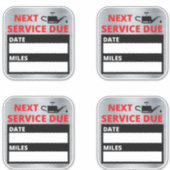 油の変更、次のサービス期限のアラーム シール (正面)