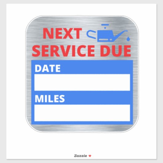 油の変更、次のサービス期限のアラーム シール (シート)