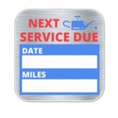 油の変更、次のサービス期限のアラーム シール (正面)