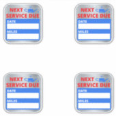 油の変更、次のサービス期限のアラーム シール (正面)