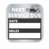 油の変更、次のサービス期限のアラーム シール (正面)