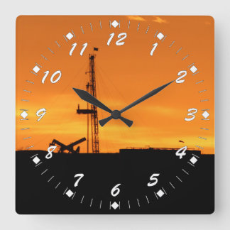 油の改修の装備の白数 スクエア壁時計