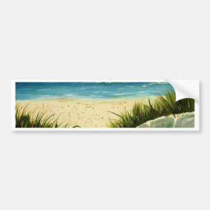 油の砂丘のビーチの芸術の絵画 バンパーステッカー