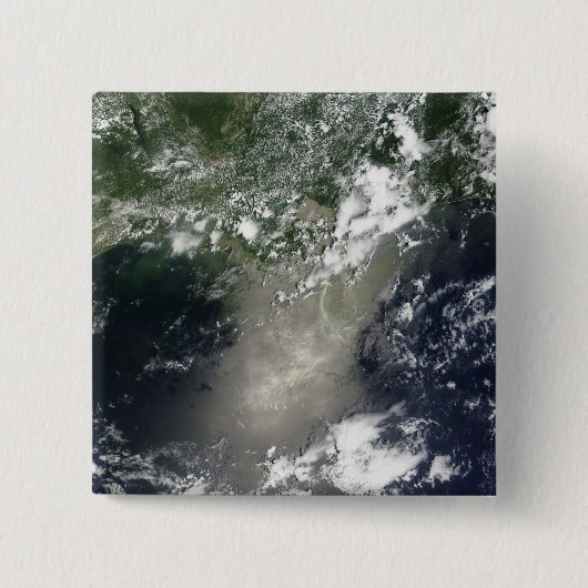 油の縞模様とリボンの衛星ビュー 缶バッジ (正面)