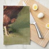 油の色彩の鮮やかな鶏の台所タオル-ふきん キッチンタオル (四つ折り)