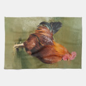 油の色彩の鮮やかな鶏の台所タオル-ふきん キッチンタオル (横)