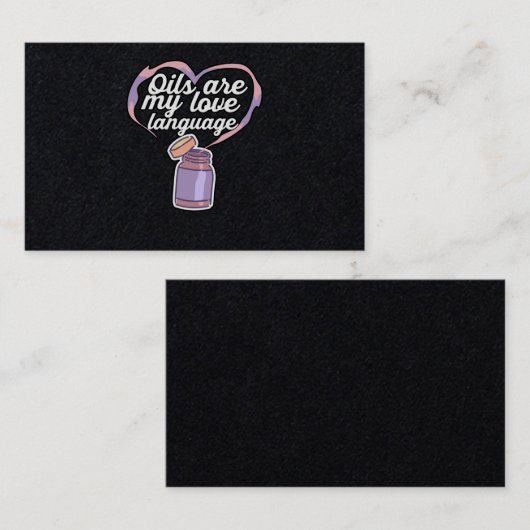 油は私のラブランゲージに不可欠な油の贈り物 名刺 (正面/裏面)