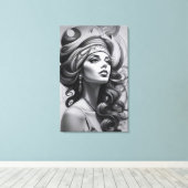 油イラストレーション キャンバスプリント (インサイチュ (ウッドフロア))