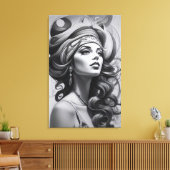 油イラストレーション キャンバスプリント (インサイチュ (リビング))