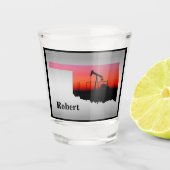油ウェルポンプジャックオクラホマパーソナライズされた形状 ショットグラス (正面)