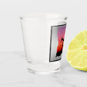 油ウェルポンプジャックルイジアナパーソナライズされた形状 ショットグラス (左)